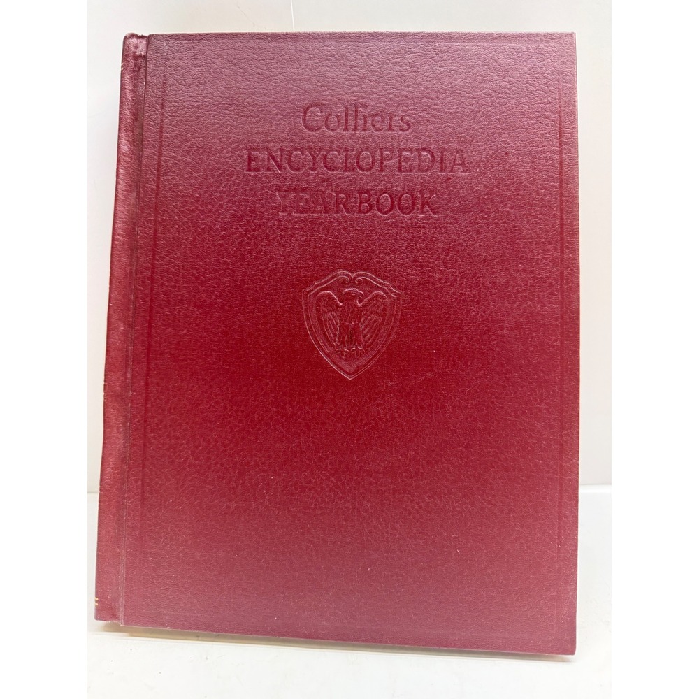 1964 Colliers Encyclopedia Yearbook Covering 1963 Vintage Hardcover Burgundy GLD